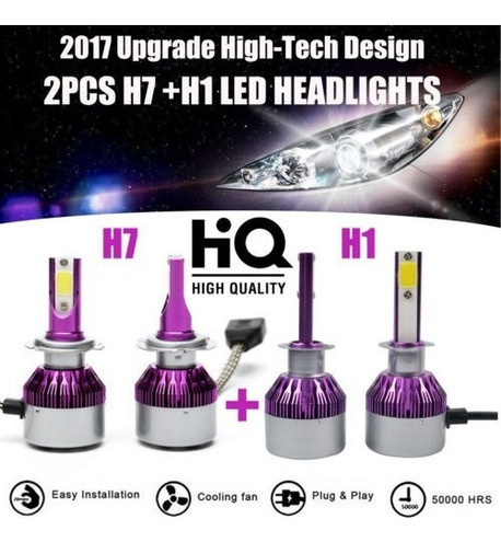4 X 320w Total H1 + H7 Combo Coche Faros Led Drl Kit De Bomb
