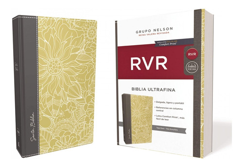 Biblia Rvr77 Ultrafina Mediana Ocre/gris