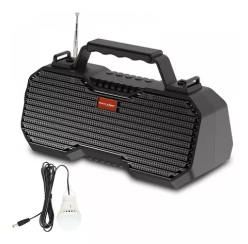 Parlante radio solar fm bluetooth foco de emergencia linterna y panel  GENERICO