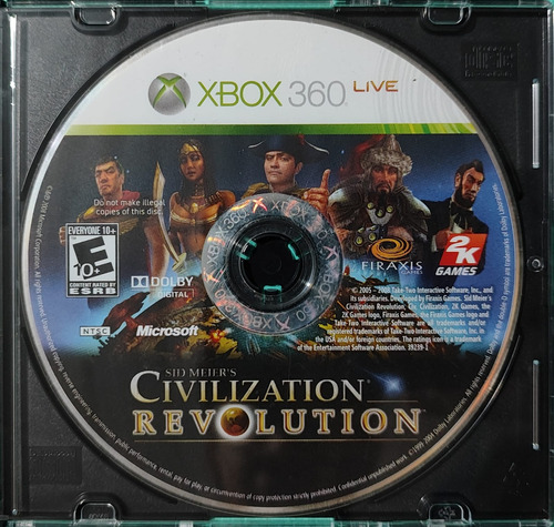 Xbox One - Civilization Revolution - Solo Cd Original No 360 (Reacondicionado)