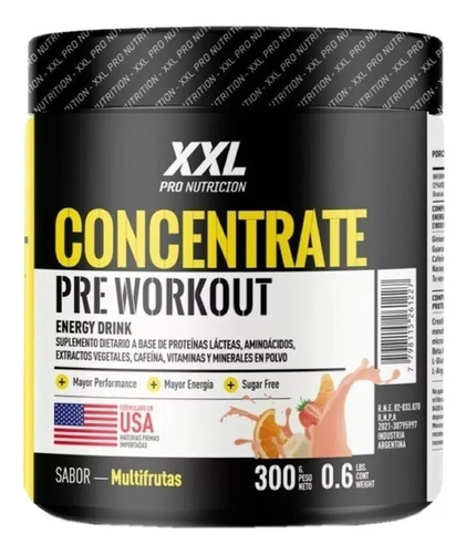 Xxl Nutrición Pre Entreno Concentrate Pre Workout 300gr