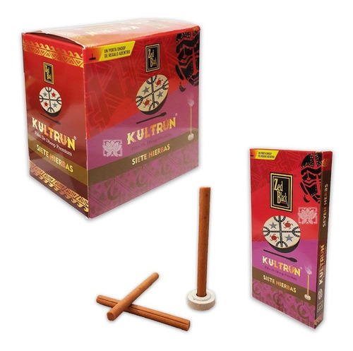 Imagen 1 de 3 de Incienso Kultrun Dhoop Siete Hierbas 30gr