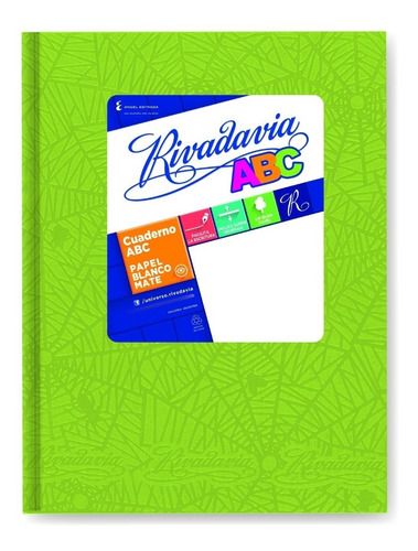Cuaderno Rivadavia Nº3 Abc Rayado Araña Verde Manzana  50hoj
