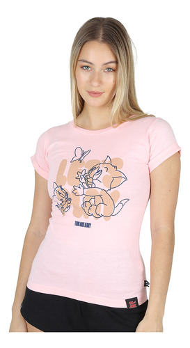 Remera Urbo Tom & Jerry Mujer En Rosa Y Multicolor | Moov