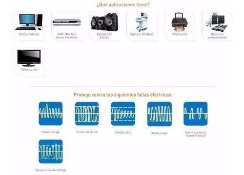 Imagen 8 de 8 de Protector Avtek Computadora, Tv Y Electronica, R8t-1221