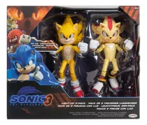 Comprar Figuras Sonic 3 Super Sonic + Super Shadow Con Luz