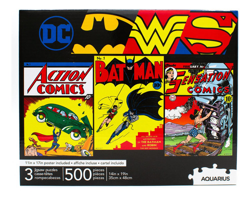Puzzle Aquarius Dc Comics Superman Batman Wonder Woman 500p