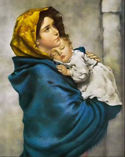 Fino Lienzo Virgen De Los Pobres 50x62cm Giclée