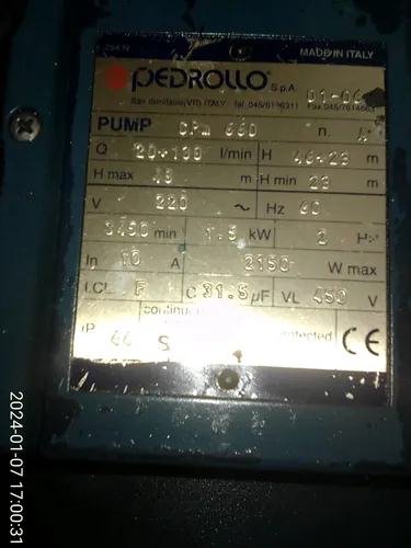 Bomba Electrica Pedrollo (Usado)