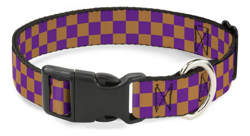 Buckle-down Collar De Clip De Plástico, Color Morado Y Dor.