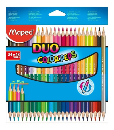 Imagen 1 de 3 de Lapices De Colores X24 Duo Colorpeps Maped 829602 Educando