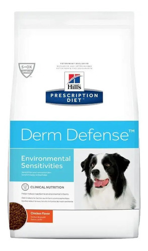 Alimento Hill's Prescription Diet Derm Defense Environmental Sensitivities para perro adulto todos los tamaños sabor pollo en bolsa de 6lb