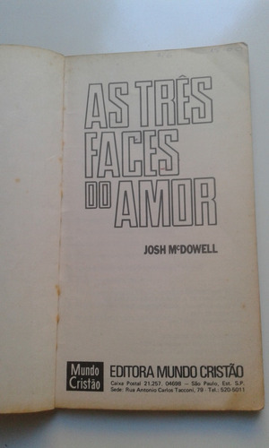 Bolsilivro - As Três Faces Do Amor - Josh Mcdowell (Usado)