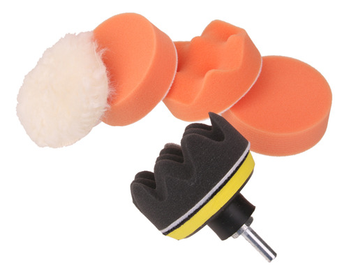 5pcs 3  Buffing Pad Car Pulido Buffer + Taladro Adaptador De