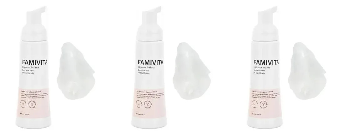 Espuma Íntima Famivita Kit 3x100ml Higiene Íntima