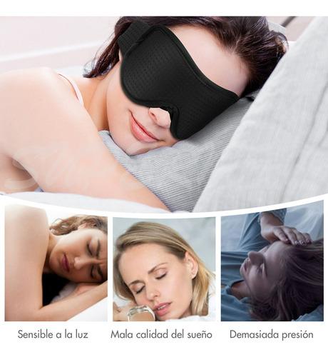 Antifaz 3d Para Dormir Adjustable Respirable 5 Tapones Oidos