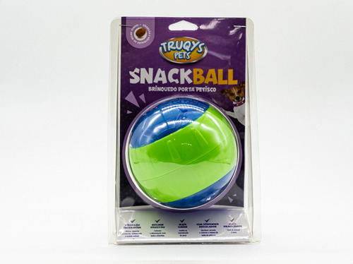 Bola Brinquedo Porta Petisco Cães Truqys Pets - Snack Ball Cor Azul