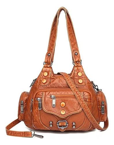 Bolso Vintage De Mujer De Cuero De Gran Capacidad