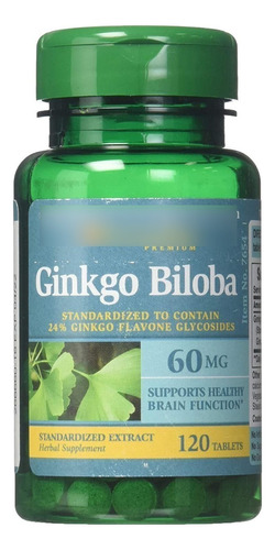 Ginkgo Biloba 60 Mg 120 Tabletas Puritans Pride 