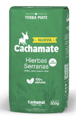 Yerba Mate Cachamate Hierbas Cuyanas 500 Gs X 9 Unidades