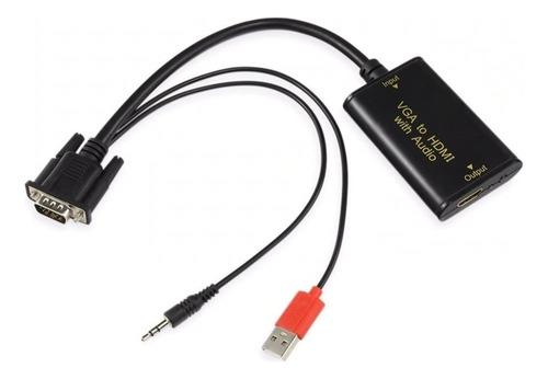 Cable Adaptador Conversor Vga A Hdmi Audio Apto Notebook