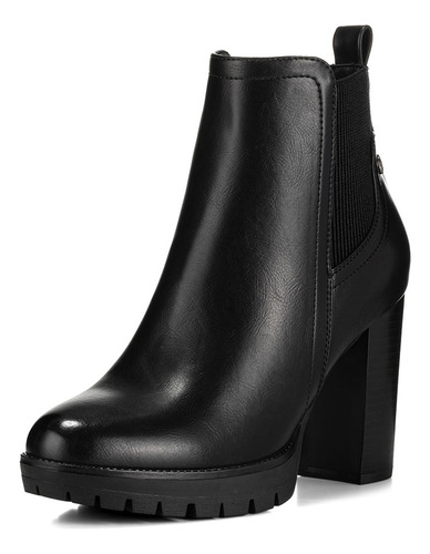 Botin Negro Casual Mujer Weide Qbm06