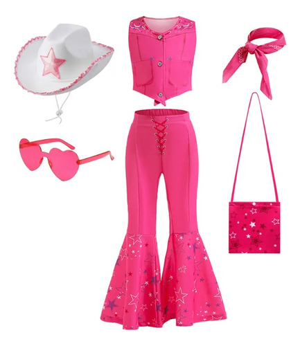 Disfraz Pantalón Y Chaleco Rosa De Barbie Para Niña