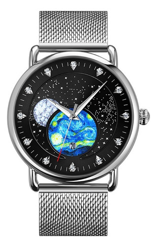 Reloj De Cuarzo For Hombre Con Esfera De Estrella Terrestre