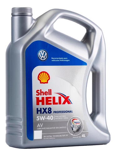 Aceite Shell Helix Hx8 Pro Av 5w40 Vw Gol X 4 Litros