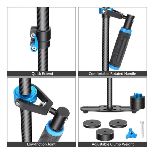 .. Neewer Estabilizador De Mano Cámara 60cm Fibra Carbono