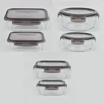 Comprar Kit 6 Viandas Vidrio Pirex Horno Microondas Frezzer