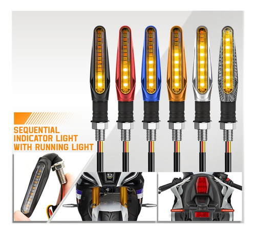 Intermitente Bicolor De 15 Led Con Luz De Conducción De Moto