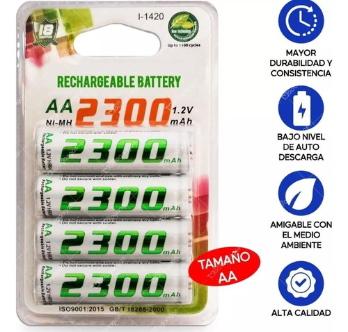 Baterías Pilas  Recargables Aa 2300 Mah