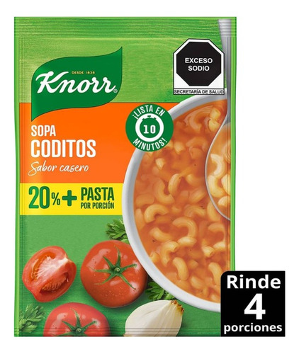 3 Pza Sopa De Codito Knorr 115 G