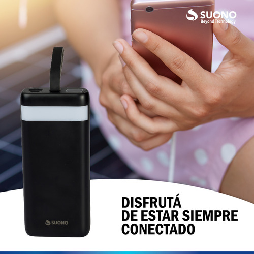 Power Bank Suono Cargador Portátil 20000 Mah Snac-2000 Color Negro
