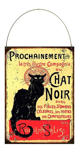 Cartel De Chapa Chat Noir Gato Negro L829