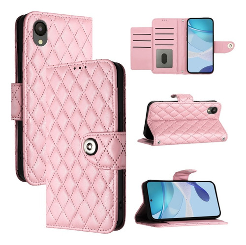Funda De Flip Con Textura Romboidal Para Samsung, Con Correa