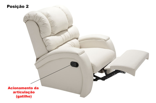 Poltrona Reclinável Imperial Com Mocho Cor Gelo 308
