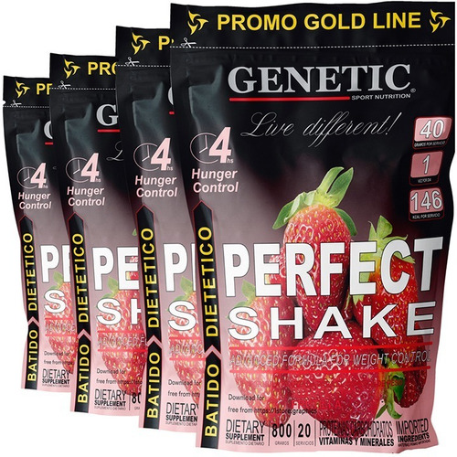 4 Batidos Dietéticos Bajar Peso Perfect Shake Genetic Dieta