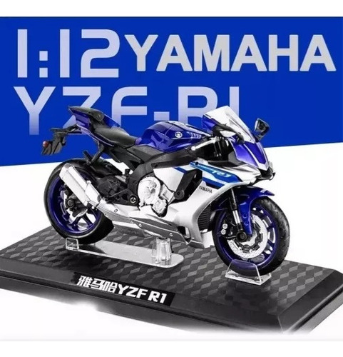 1:12 Metálica Base For Moto With Miniatura De Yamaha R6