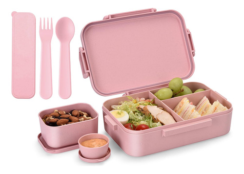 2045ml Large Bento Box, Wheat Fiber Kids/adults Lunch Box,