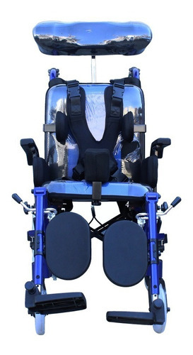 Silla De Ruedas Pci Paralisis Cerebral Infantil Todo Terreno Color Azul