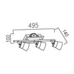 Imagen 2 de 5 de Aplique De Pared Cap 3 Luces Led Incorporado 4,2w Cromo