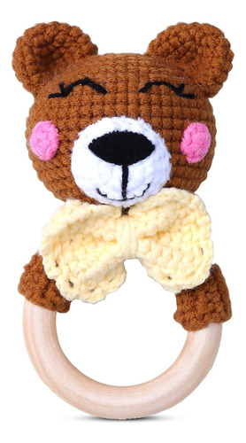 Lamjio Madera Baby Battle Hermoso Anillo De Oso De Crochet B