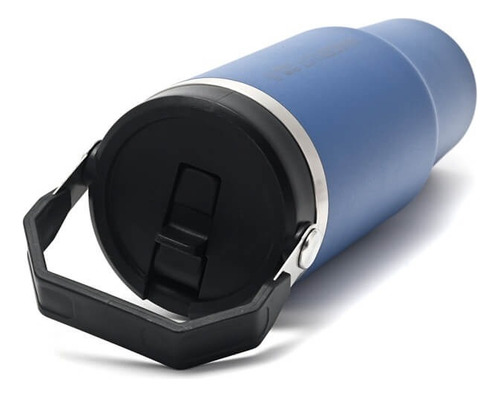 Vaso Termico Wanderlust Con Tapa Y Pico Acero Inoxidable Azul Liso