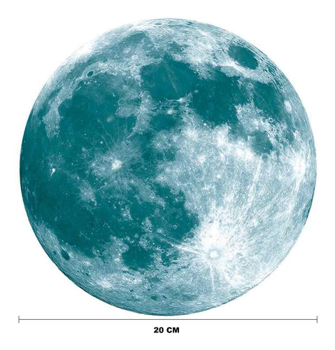 Imagem 1 de 7 de Passeio Noturno Lua 20 Cm Adesivo De Quarto Fluorecente