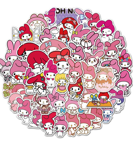 Set 50 Sticker My Melody Hello Kitty Envio Rapido Pegatinas