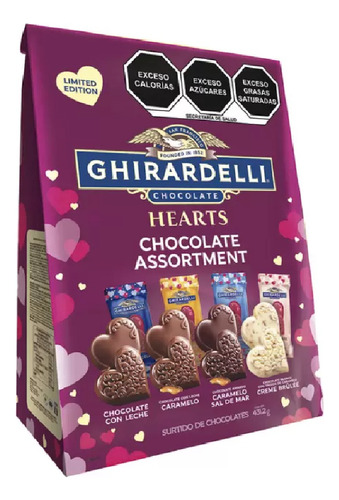 Chocolates Ghirardelli Hearts Sabores Surtidos 431.2 Grs