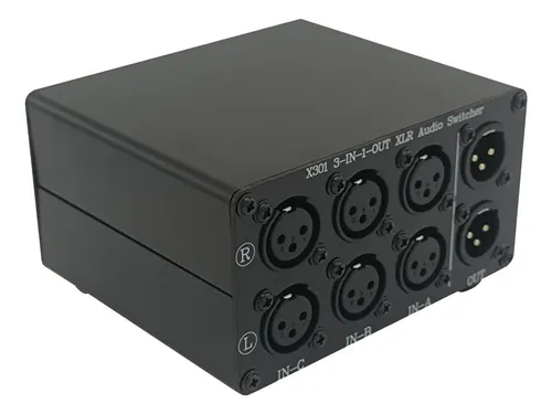 Caja De Conmutación Estéreo De Audio Xlr De 3 Vías, ...