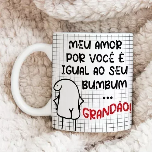 Caneca Meme Divertido Flork - Meu Amor Por Você É Do Tamanho